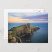 Neist Point Leuchtturm auf Skye bei Sonnenuntergan Postkarte (Vorne/Hinten)