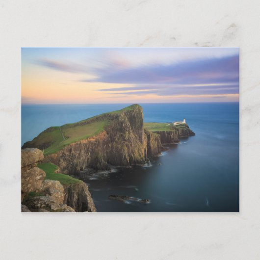 Neist Point Leuchtturm auf Skye bei Sonnenuntergan Postkarte (Vorderseite)