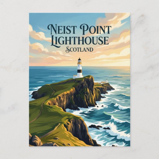 Neist Point Leuchtturm Schottland Postkarte (Vorderseite)