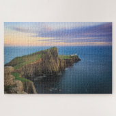 Neist Punktleuchtturm auf Skye am Sonnenuntergang Puzzle (Horizontal)
