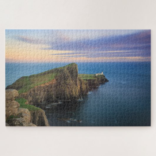 Neist Punktleuchtturm auf Skye am Sonnenuntergang Puzzle (Horizontal)