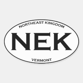 NEK - Northeast Kingdom Vermont Ovaler Aufkleber