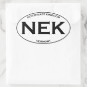 NEK - Northeast Kingdom Vermont Ovaler Aufkleber (Tasche)