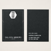 Nekklassekarte für das einfache Schwarzweiß-Logo (Vorne & Hinten)