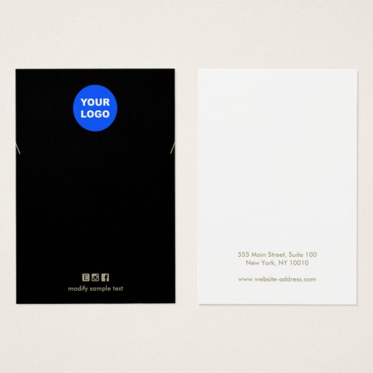 Nekklassekarte für das Schwarze Add-Logo (Vorne & Hinten)