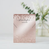 Nekklastische Grafikkarte Rose Gold Glitzer Einladung (Stehend Vorderseite)