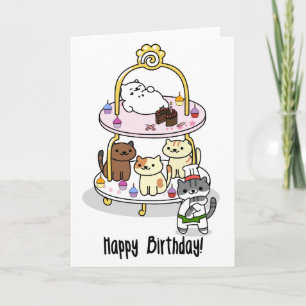 Neko Atsume - Geburtstag! Karte