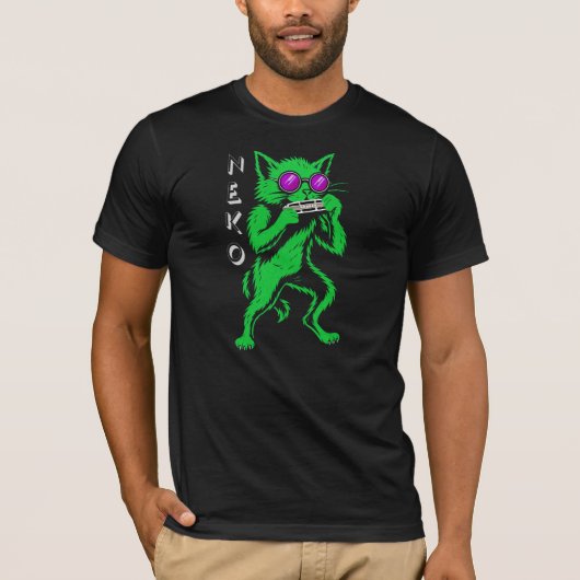 Neko Blues Cat T-Shirt (Vorderseite)