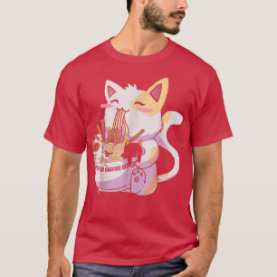 Neko Cat Ramen Bowl Japanisch Noodles T-Shirt