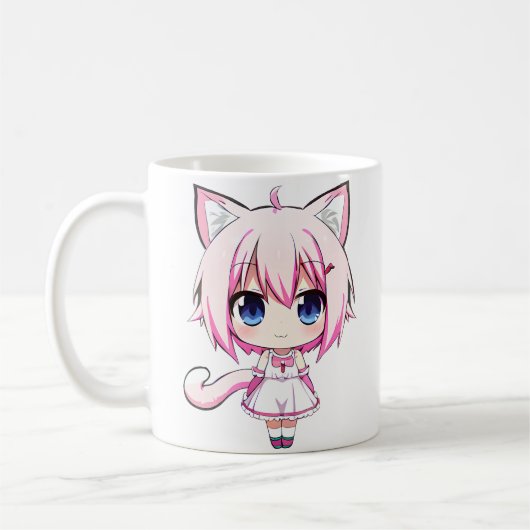 Neko chibi anime girl Taza Kaffeetasse (Links)