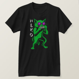 Neko Harmonica Blues Cat T - Shirt . Neko bedeutet