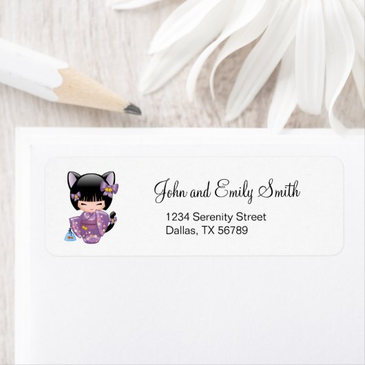 Neko Kokeshi Doll - Cat Ears Geisha Girl (Insitu)