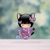 Neko Kokeshi Doll - Cat Ears Geisha Girl Acrylschild (Neutral)