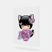 Neko Kokeshi Doll - Cat Ears Geisha Girl Acrylschild (Winkel)