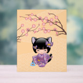 Neko Kokeshi Doll - Cat Ears Geisha Girl Acrylschild (Neutral)