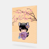 Neko Kokeshi Doll - Cat Ears Geisha Girl Acrylschild (Winkel)