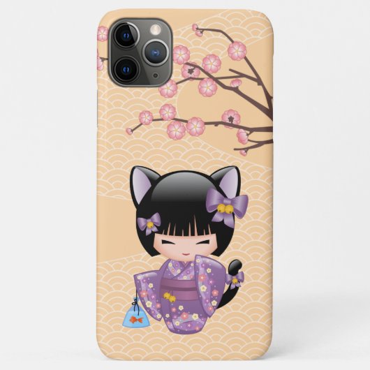 Neko Kokeshi Doll - Cat Ears Geisha Girl Case-Mate iPhone Hülle (Rückseite)