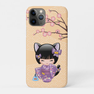 Neko Kokeshi Doll - Cat Ears Geisha Girl Case-Mate iPhone Hülle