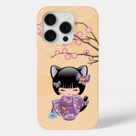 Neko Kokeshi Doll - Cat Ears Geisha Girl Case-Mate iPhone Hülle