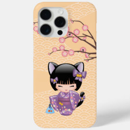 Neko Kokeshi Doll - Cat Ears Geisha Girl Case-Mate iPhone Hülle