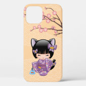 Neko Kokeshi Doll - Cat Ears Geisha Girl Case-Mate iPhone Hülle (Rückseite)