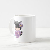 Neko Kokeshi Doll - Cat Ears Geisha Girl Kaffeetasse (Vorderseite Links)