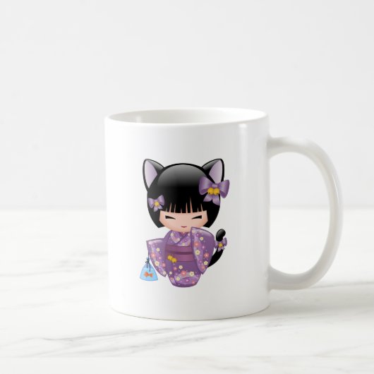 Neko Kokeshi Doll - Cat Ears Geisha Girl Kaffeetasse (Rechts)