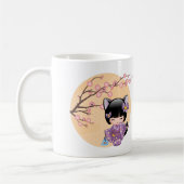 Neko Kokeshi Doll - Cat Ears Geisha Girl Kaffeetasse (Links)