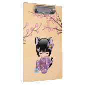 Neko Kokeshi Doll - Cat Ears Geisha Girl Klemmbrett (Rechts)