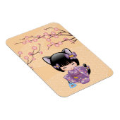 Neko Kokeshi Doll - Cat Ears Geisha Girl Magnet (Rechte Seite)