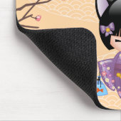 Neko Kokeshi Doll - Cat Ears Geisha Girl Mousepad (Ecke)