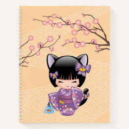 Neko Kokeshi Doll - Cat Ears Geisha Girl Notizblock