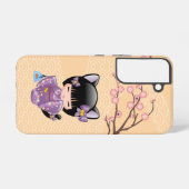 Neko Kokeshi Doll - Cat Ears Geisha Girl Samsung Galaxy Hülle (Rückseite (Horizontal))