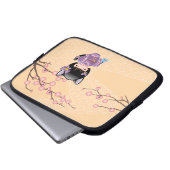 Neko Kokeshi Puppe - Katzen-Ohr-Geisha-Mädchen Laptopschutzhülle (Vorne Knopf)