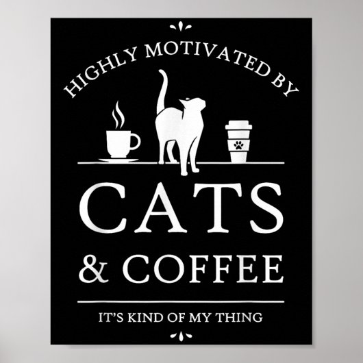 Neko Latte Cats & Amp; Kaffeemotivation , Uni-adul Poster (Vorne)