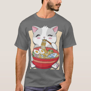 Neko Niedlich Japanisch Anime Ramen Cat T-Shirt
