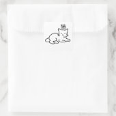 Neko | Niedliche Chibi Cat Quadratischer Aufkleber (Tasche)