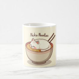 Neko Noodles - Kawaii Katze in Ramen Bowl Illustra Kaffeetasse