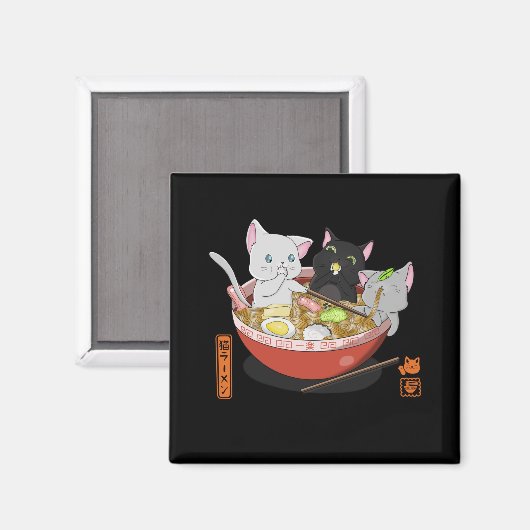 Neko Ramen cat Magnet (Vorderseite/Rückseite)