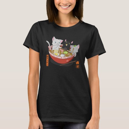 Neko Ramen cat T-Shirt (Vorderseite)