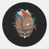 Neko Ramen Runder Aufkleber (Vorderseite)