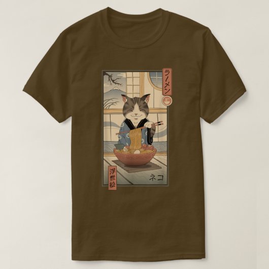 Neko Ramen Ukiyo-e T-Shirt (Design vorne)