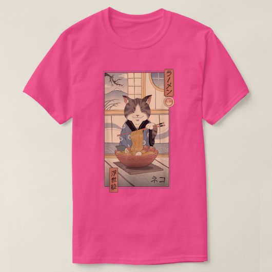 Neko Ramen Ukiyo-e T-Shirt (Design vorne)