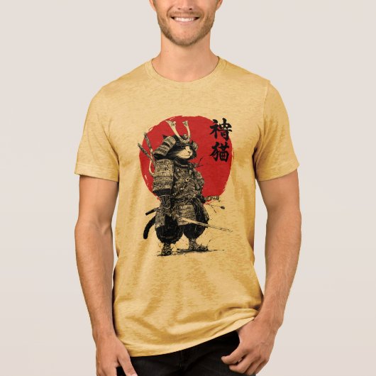 Neko Samurai Tri-Blend Shirt (Vorderseite)
