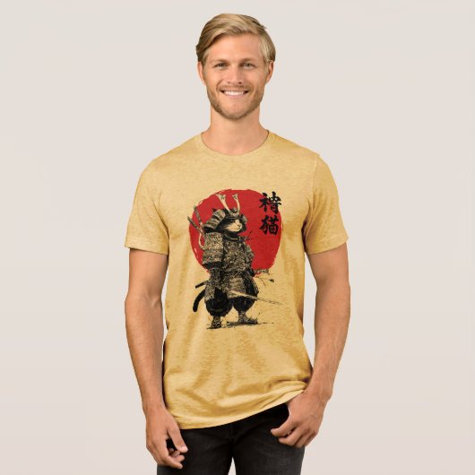 Neko Samurai Tri-Blend Shirt (Vorderseite voll)
