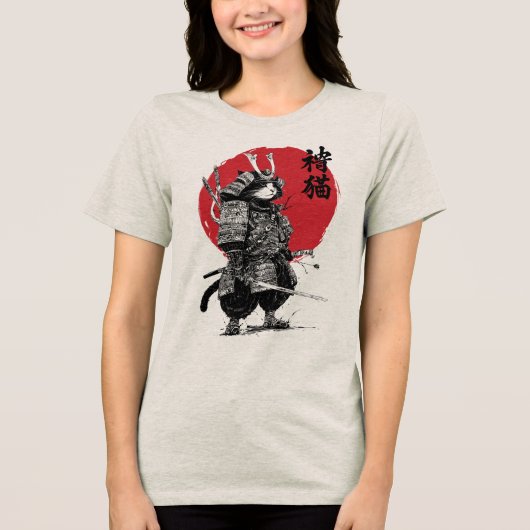 Neko Samurai Tri-Blend Shirt (Vorderseite)