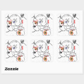 NEKO und INU Chow and cat holiday Quadratischer Aufkleber (Blatt)