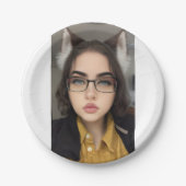 Neko Wolf Girl Tellers Pappteller (Vorderseite)