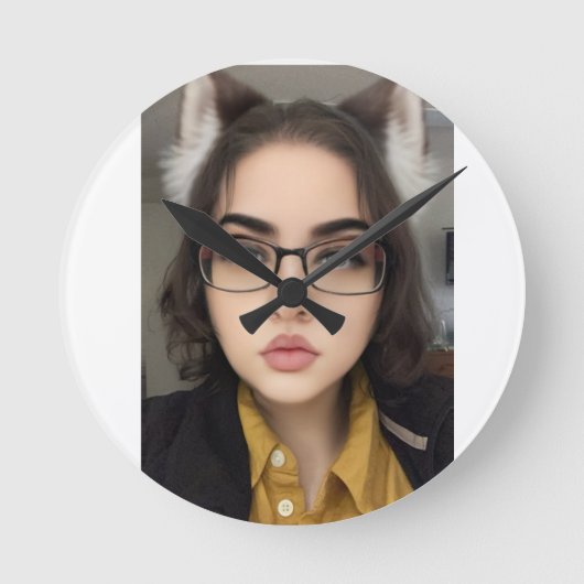 Neko Wolf Kekse Runde Wanduhr (Vorderseite)