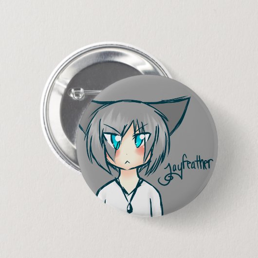 Nekomimi Jayfeather Knopf Button (Vorne & Hinten)